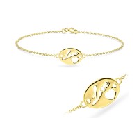 Gold Plated Valentine Silver Bracelet BRS-136-GP